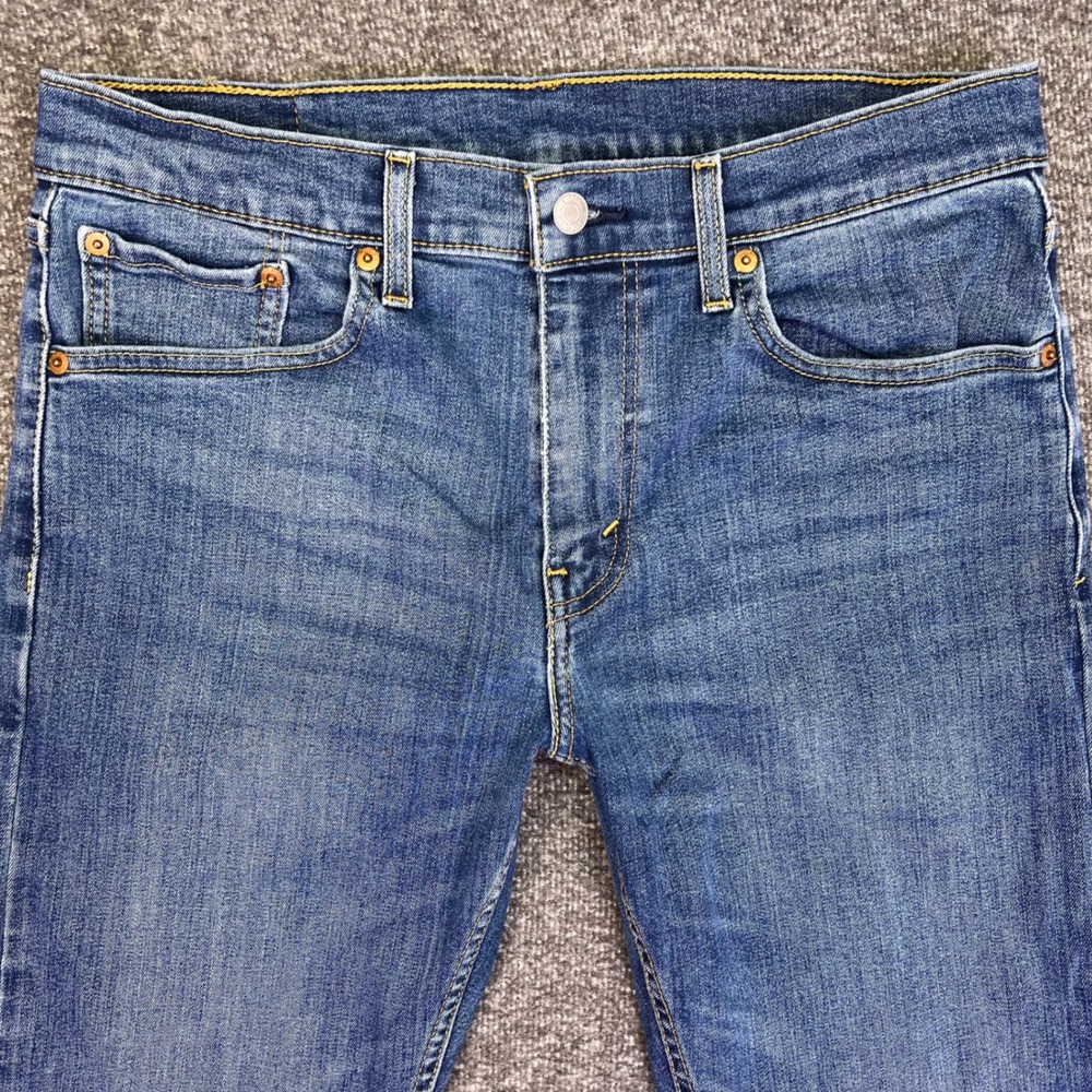 Levis 502 Jeans Mens 32x28 Blue Regular Taper Casual Stretch Denim Medium Wash - Picture 6 of 16